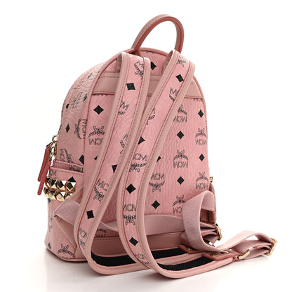 MCM Visetos Side Stud Mini Stark Backpack Pink 3 of 11