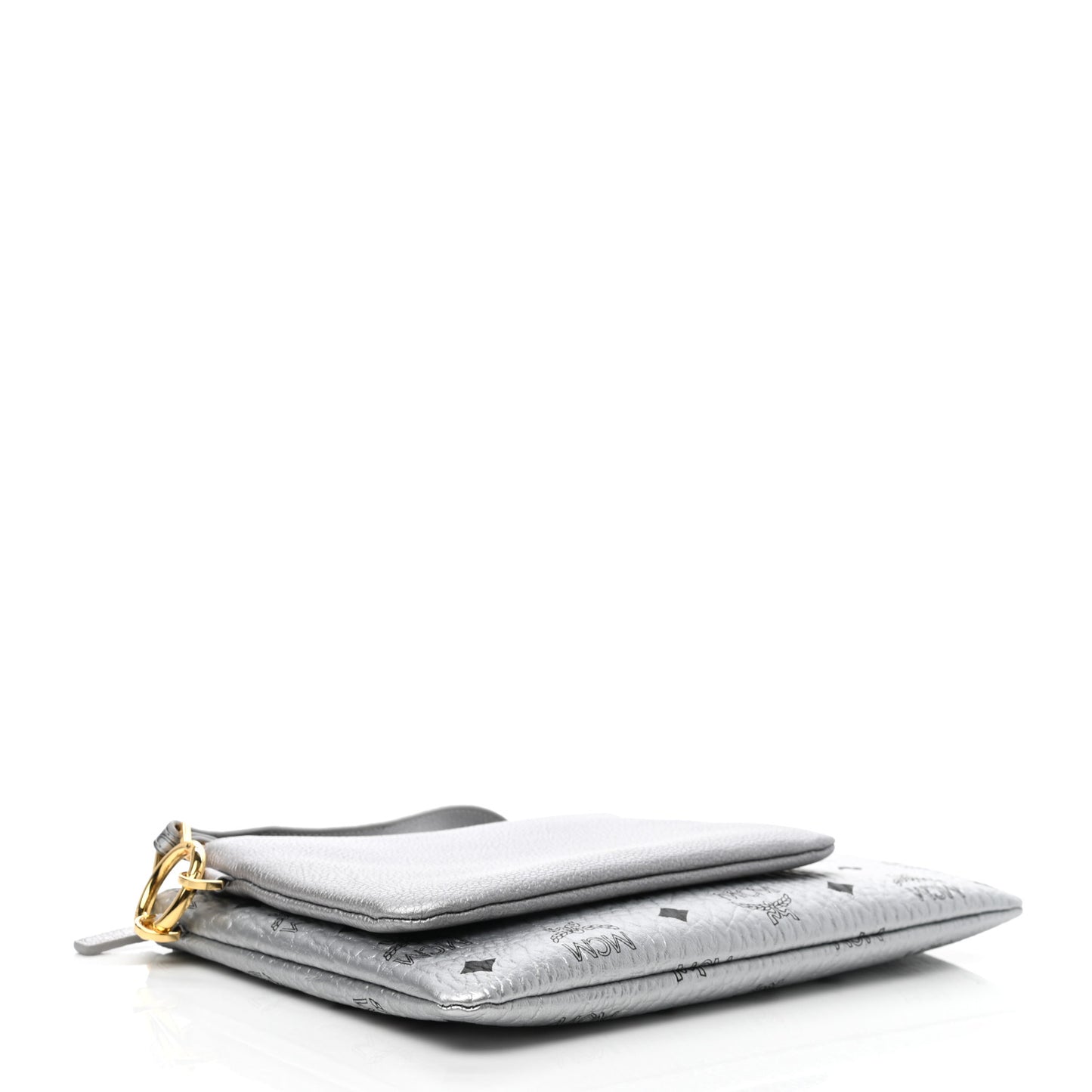 Metallic Visetos Zip Pouch Set Silver