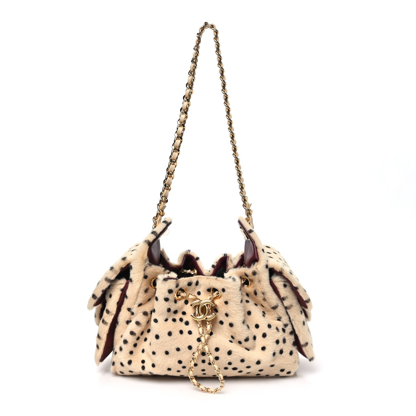 Pony Hair Mini Chanel 25 Handbag Beige Black