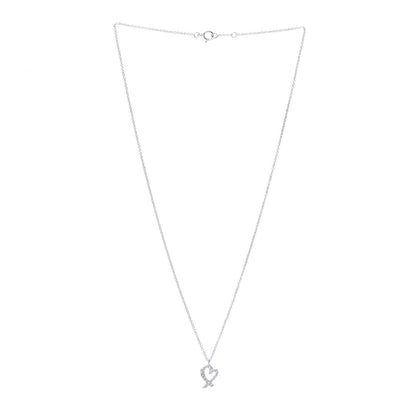 Tiffany 18K White Gold Diamond Mini Paloma Picasso Loving Heart Pendant Necklace 3 of 4