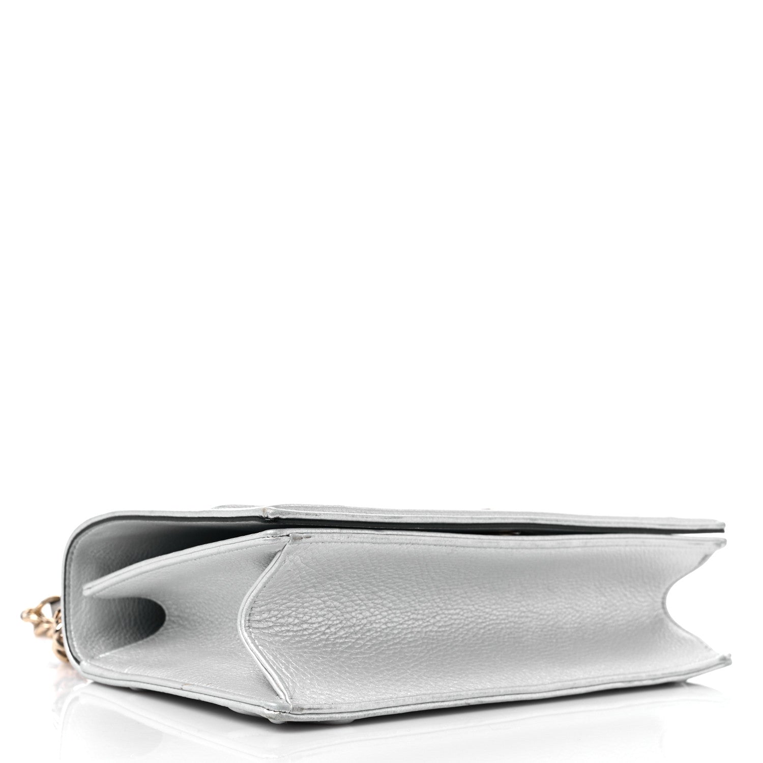 Christian Dior Metallic Grained Calfskin Medium Diorama Flap Bag Silver 4 of 12