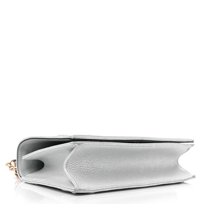 Christian Dior Metallic Grained Calfskin Medium Diorama Flap Bag Silver 4 of 12