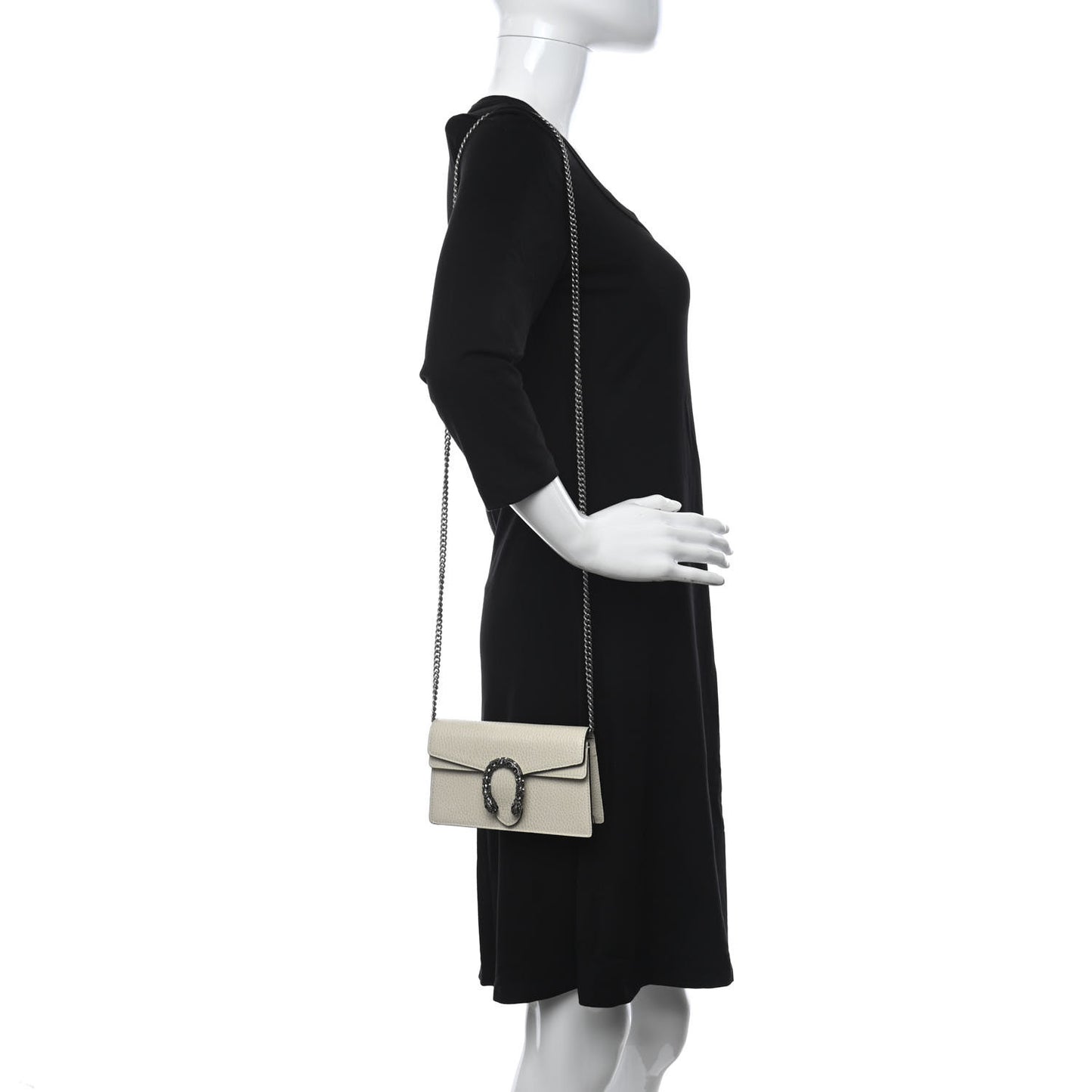 Dollar Calfskin Crystal Super Mini Dionysus Shoulder Bag Mystic White Black Diamond