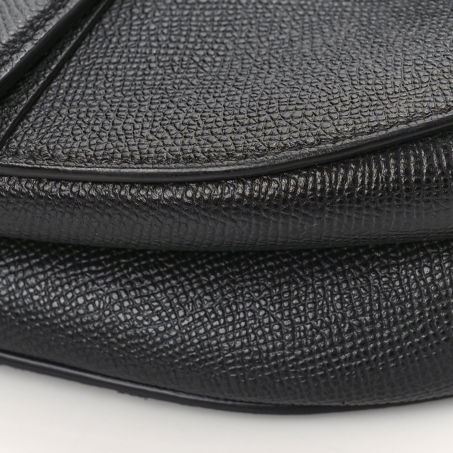 Grained Calfskin Saddle Bag Black