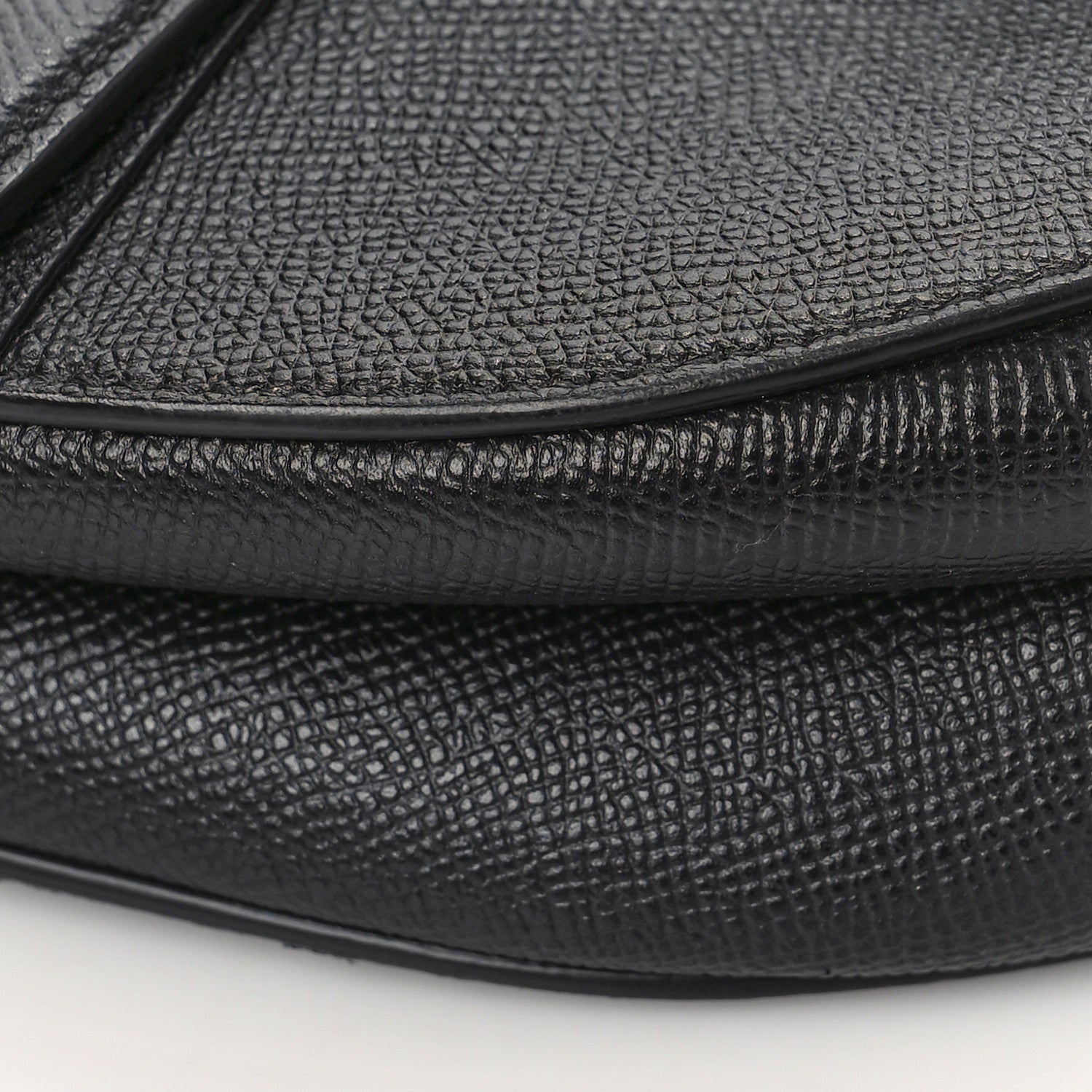 Christian Dior Grained Calfskin Saddle Bag Black 8 of 9