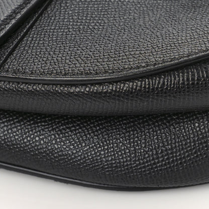 Christian Dior Grained Calfskin Saddle Bag Black 8 of 9