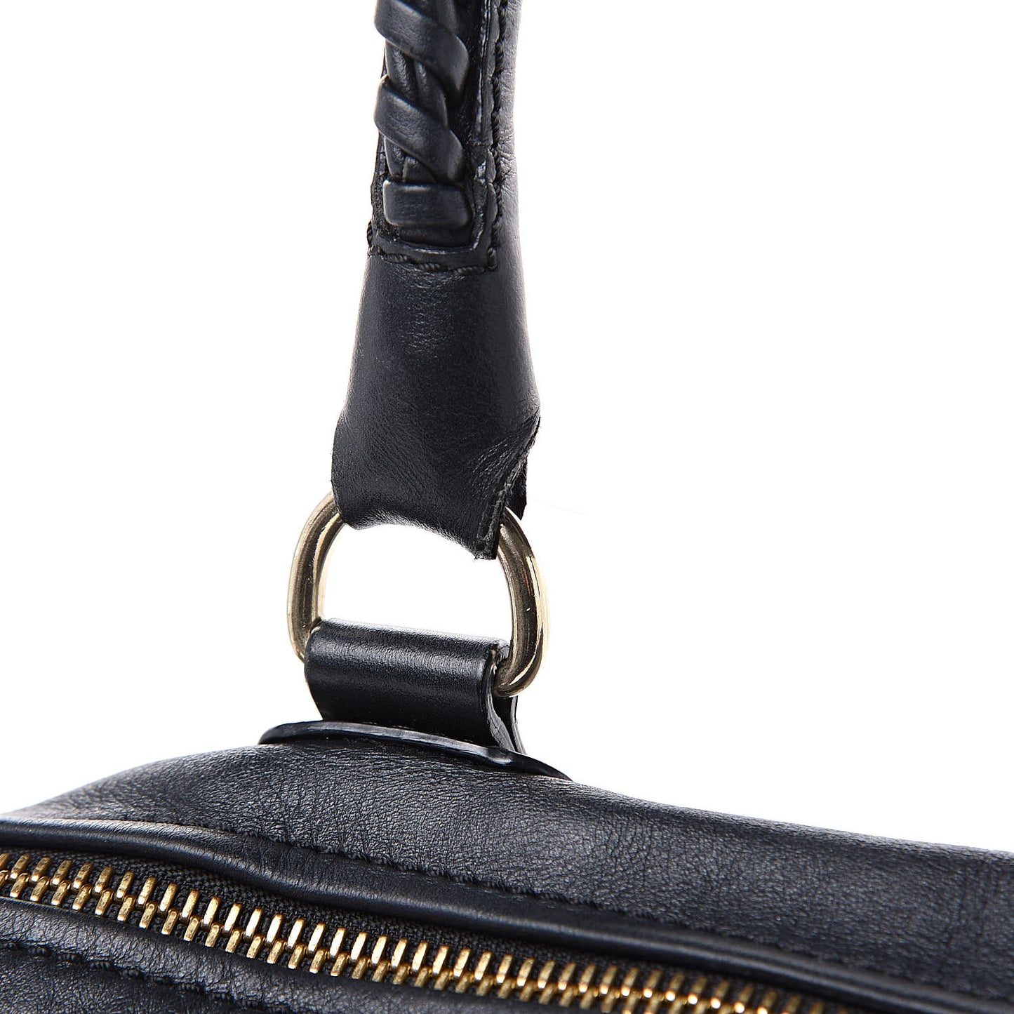 Calfskin Whipstitch Large Pandora Black