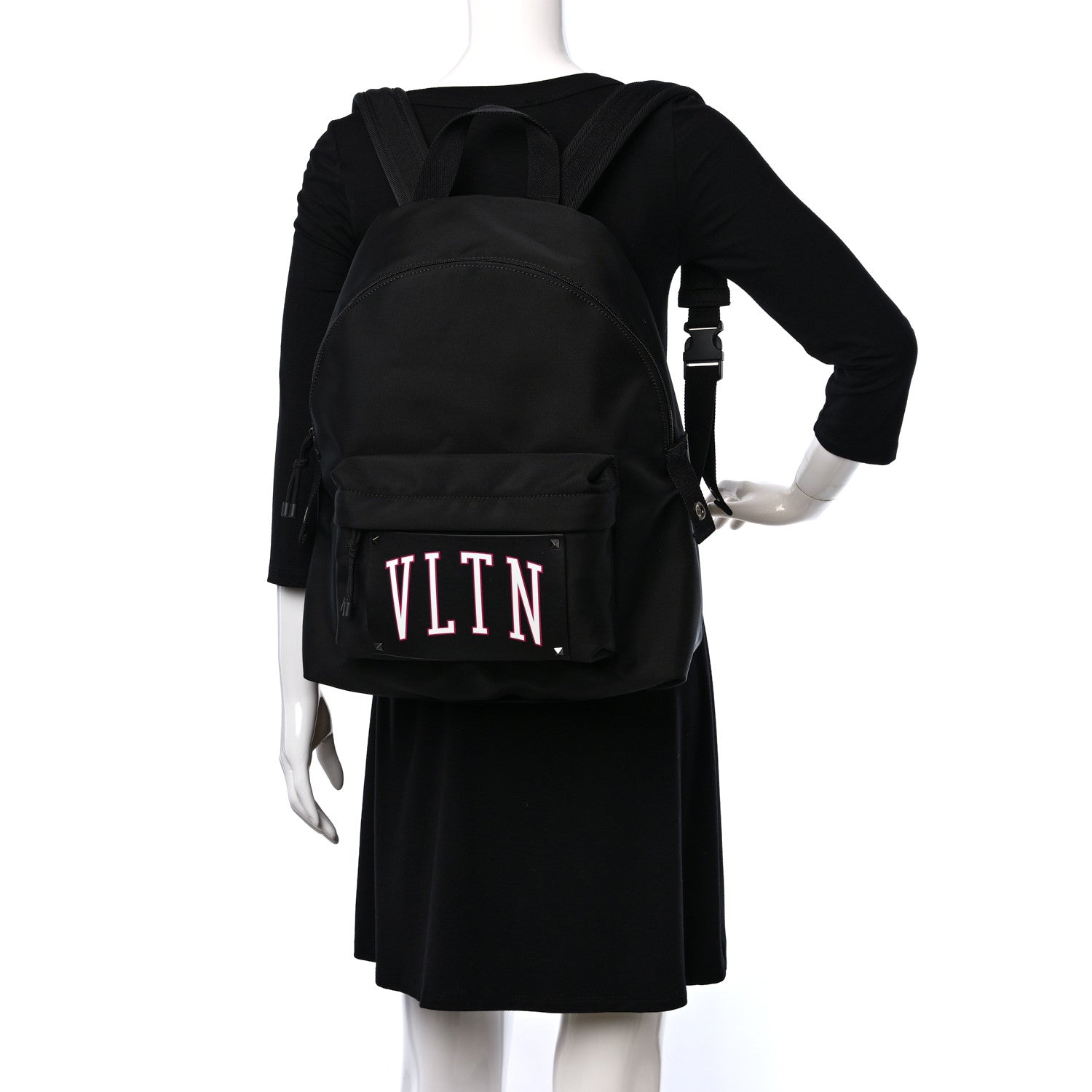 Valentino Garavani Nylon VLTN Logo Patch Backpack Black 2 of 9