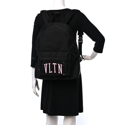 Valentino Garavani Nylon VLTN Logo Patch Backpack Black 2 of 9