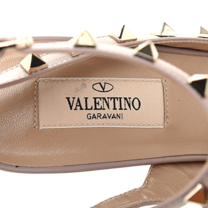 Valentino Garavani Pebbled Calfskin Rockstud Ankle Strap Pumps 39.5 Poudre 7 of 9