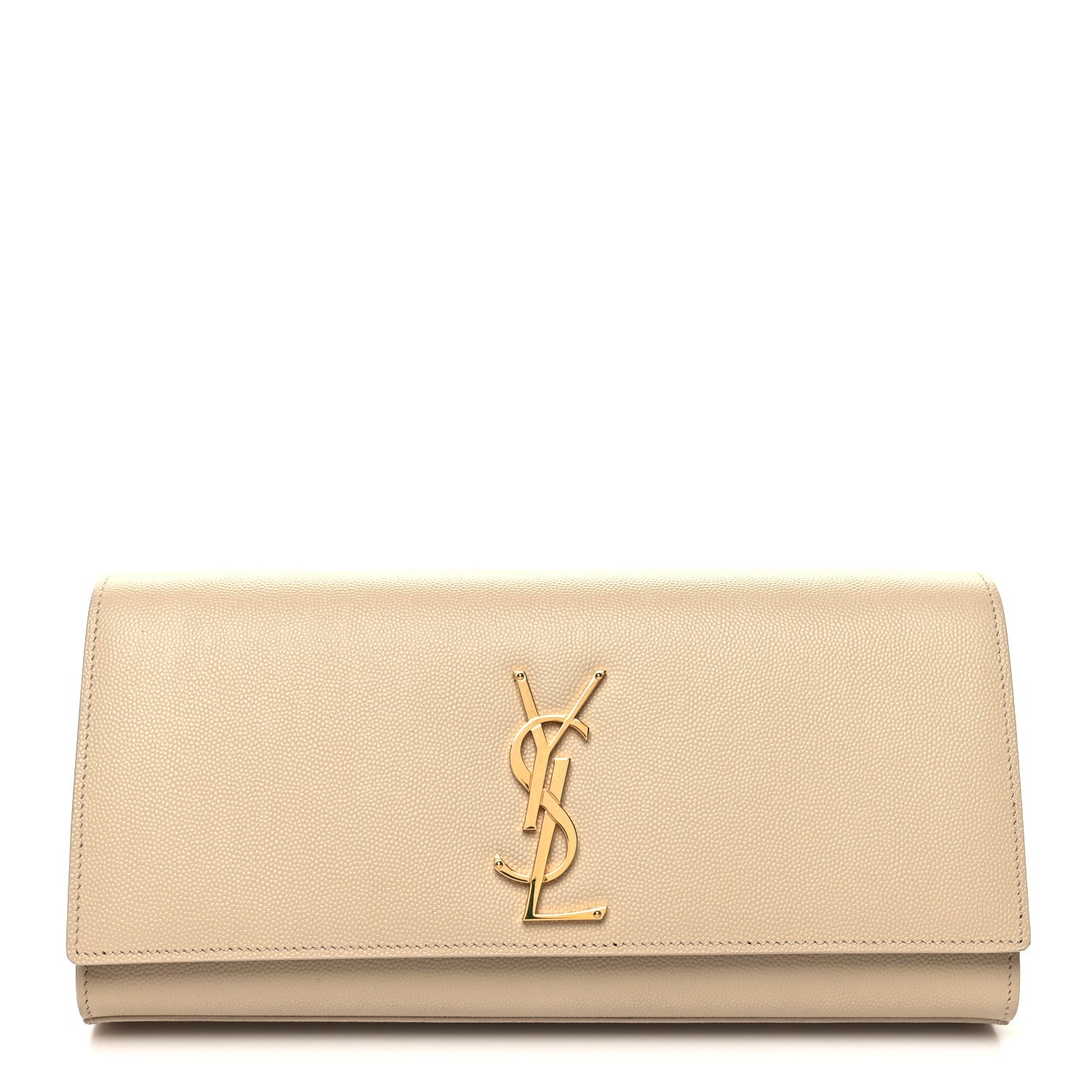 Saint Laurent Grain De Poudre Classic Monogram Cassandre Clutch Nude 1 of 12