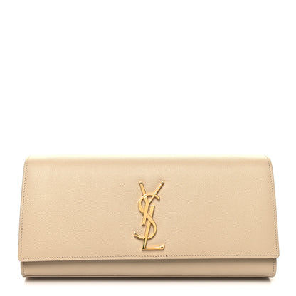 Saint Laurent Grain De Poudre Classic Monogram Cassandre Clutch Nude 1 of 12