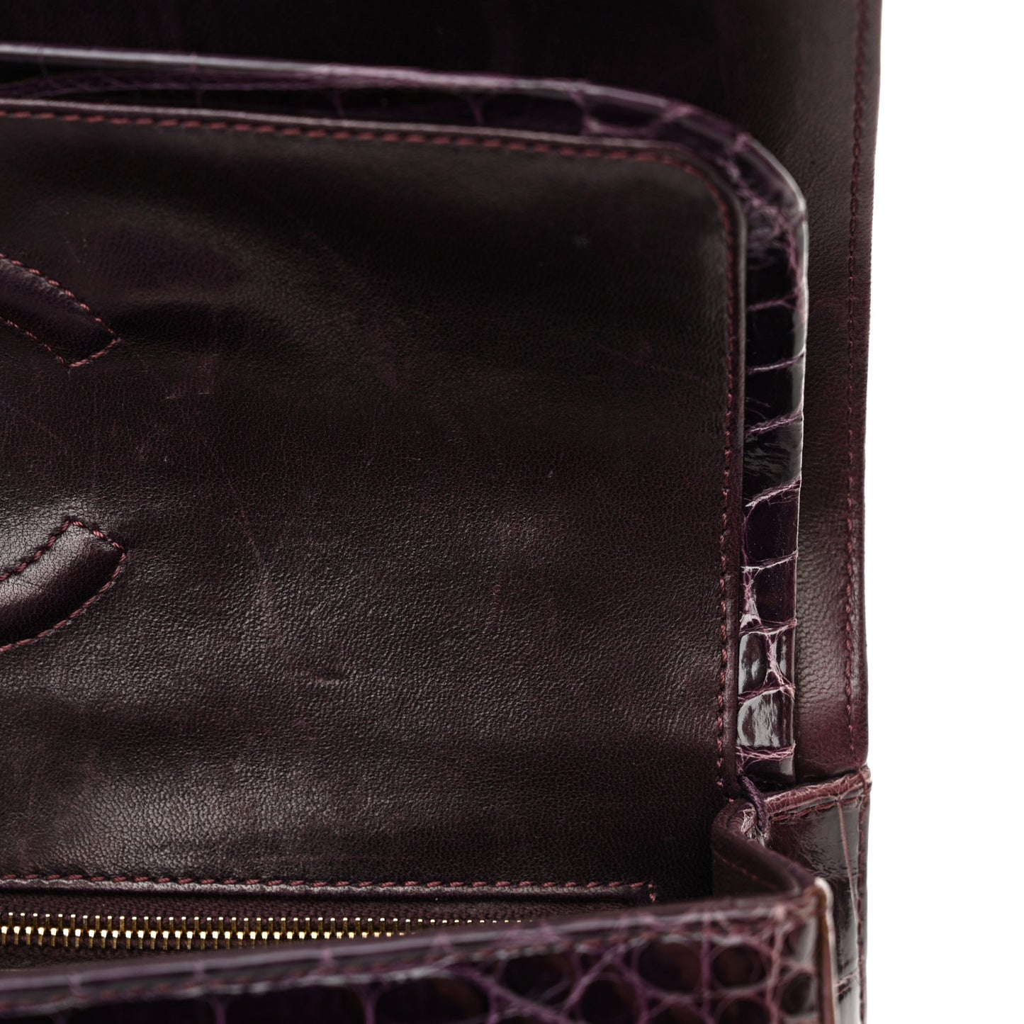 Alligator Medium Double Flap Purple
