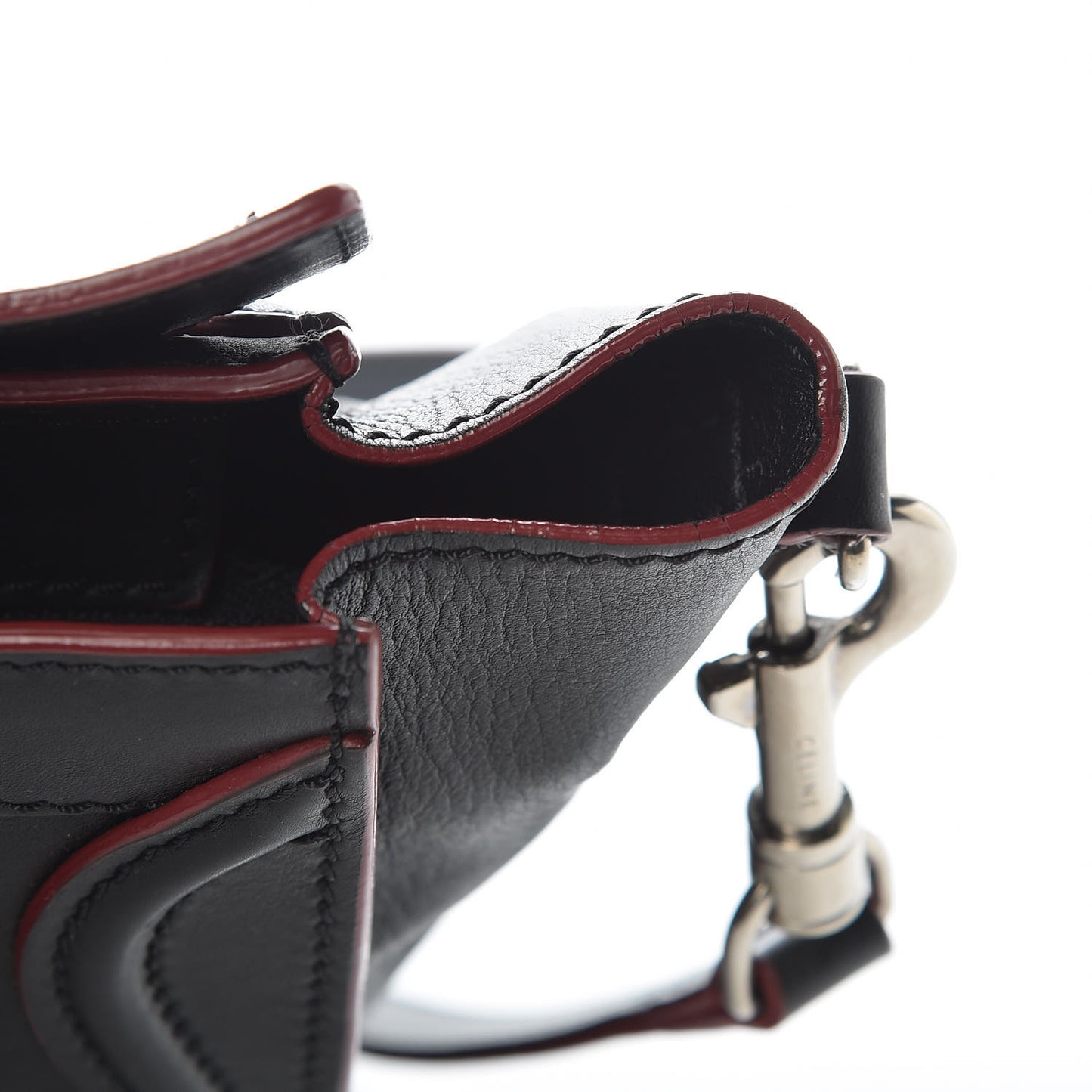 Smooth Calfskin Nano Luggage Black Red