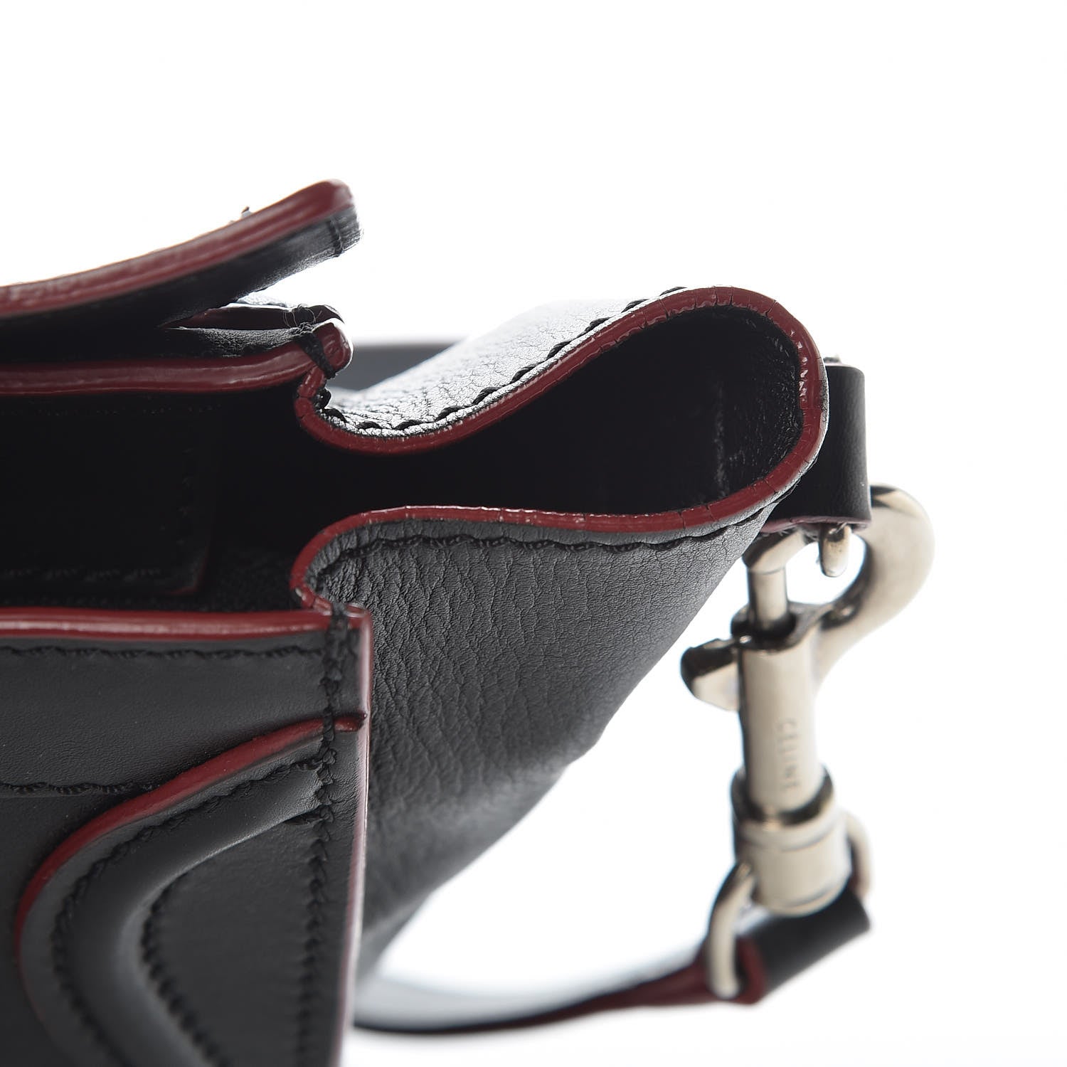 Celine Smooth Calfskin Nano Luggage Black Red 11 of 16