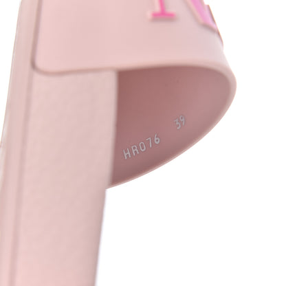 Valentino Garavani Rubber VLTN Pool Slide Sandals 39 Water Rose Disco Pink 8 of 12