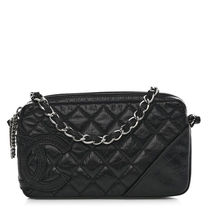 Chanel Aged Calfskin Quilted Cotton Club Pochette Black 1 of 12