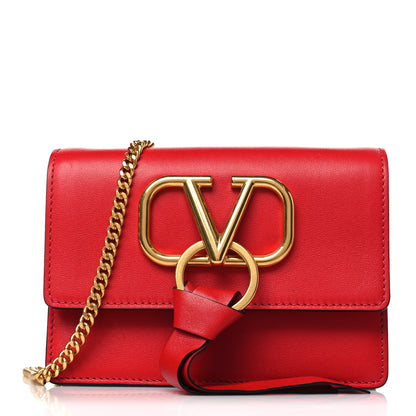 Valentino Garavani Smooth Calfskin Mini VRing Crossbody Bag Rouge Pur 1 of 8