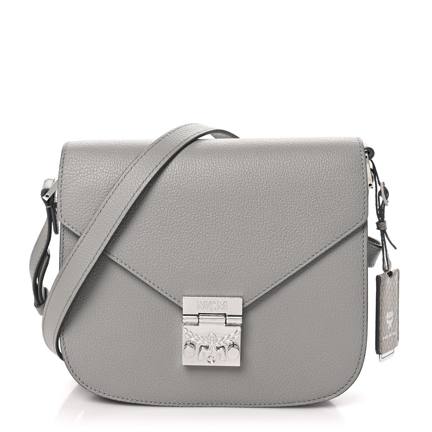 MCM Grained Calfskin Patricia Park Avenue Crossbody Bag Arch Grey 1 of 11