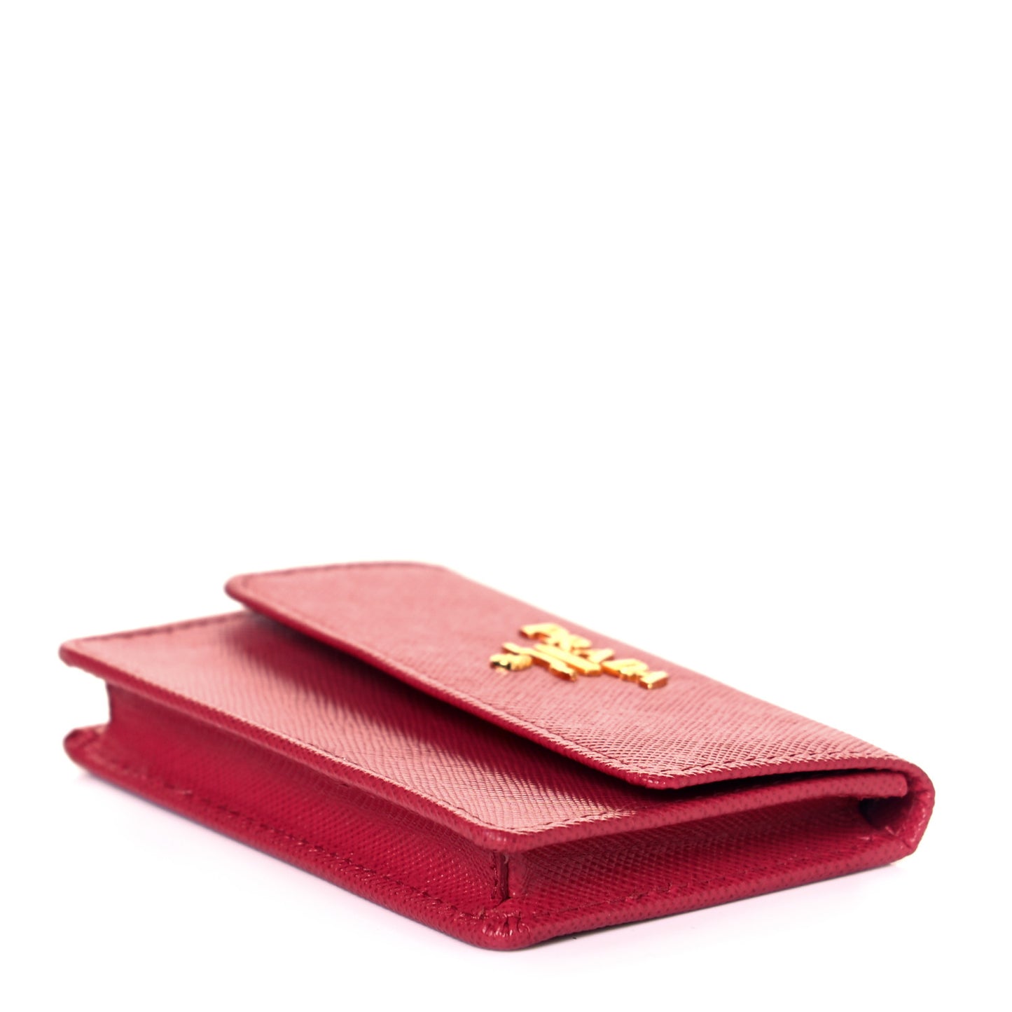 Saffiano Metal Flap Card Holder