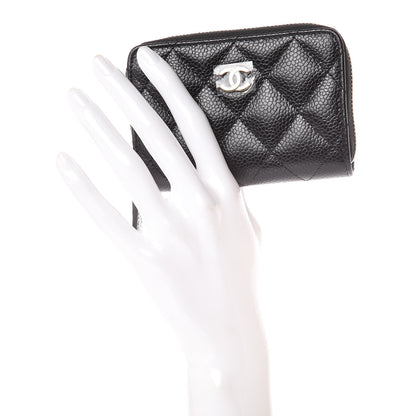 Chanel Caviar Quilted Zip Coin Purse Black 2 of 8