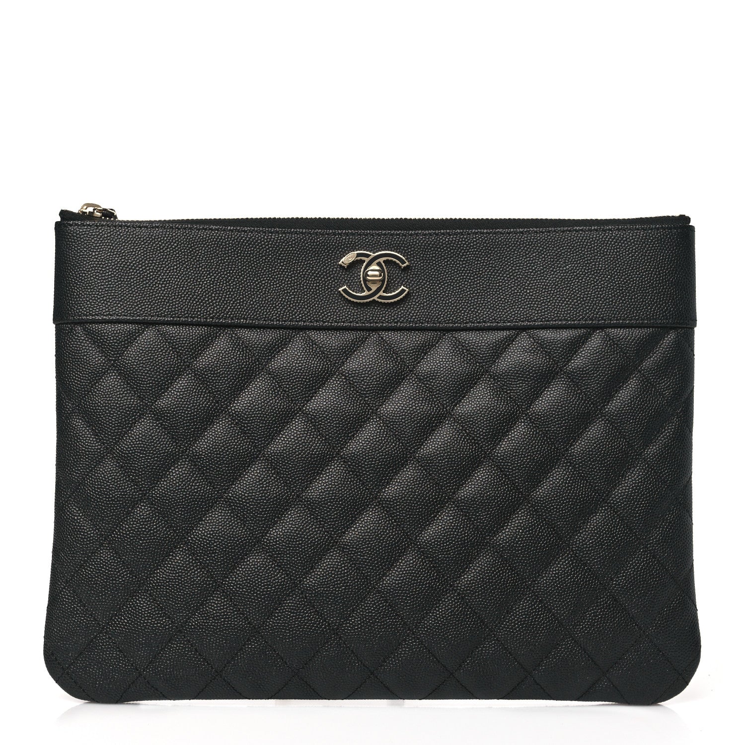 Chanel Caviar Quilted Medium Vintage Mademoiselle Cosmetic Case Black 1 of 11
