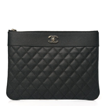 Chanel Caviar Quilted Medium Vintage Mademoiselle Cosmetic Case Black 1 of 11