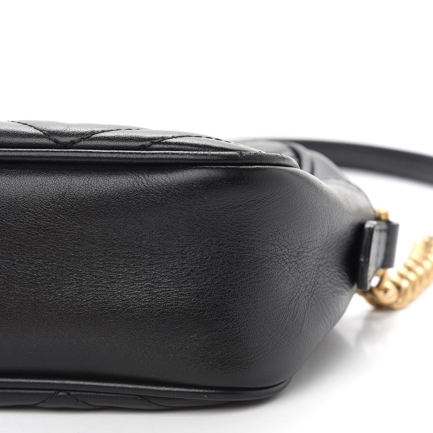 Calfskin Matelasse Small GG Marmont Chain Shoulder Bag Black