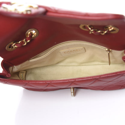 Chanel Lambskin Quilted Medium Contrast Stitch Flap Red 4 of 18
