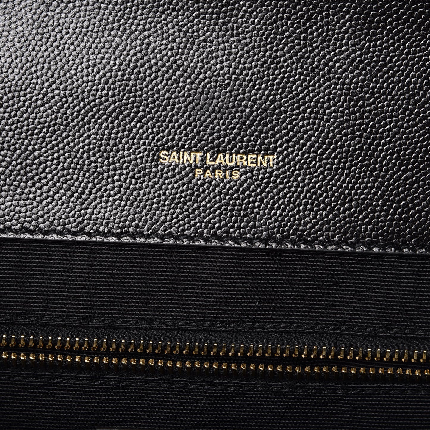 Grain De Poudre Textured Mixed Matelasse Large Triquilt Monogram Satchel Black