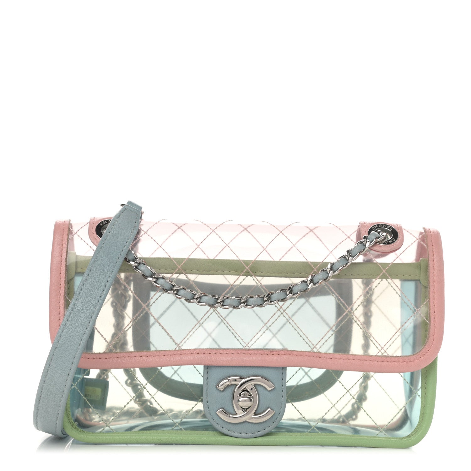 Chanel Lambskin PVC Quilted Mini Coco Splash Flap Blue Green 1 of 10