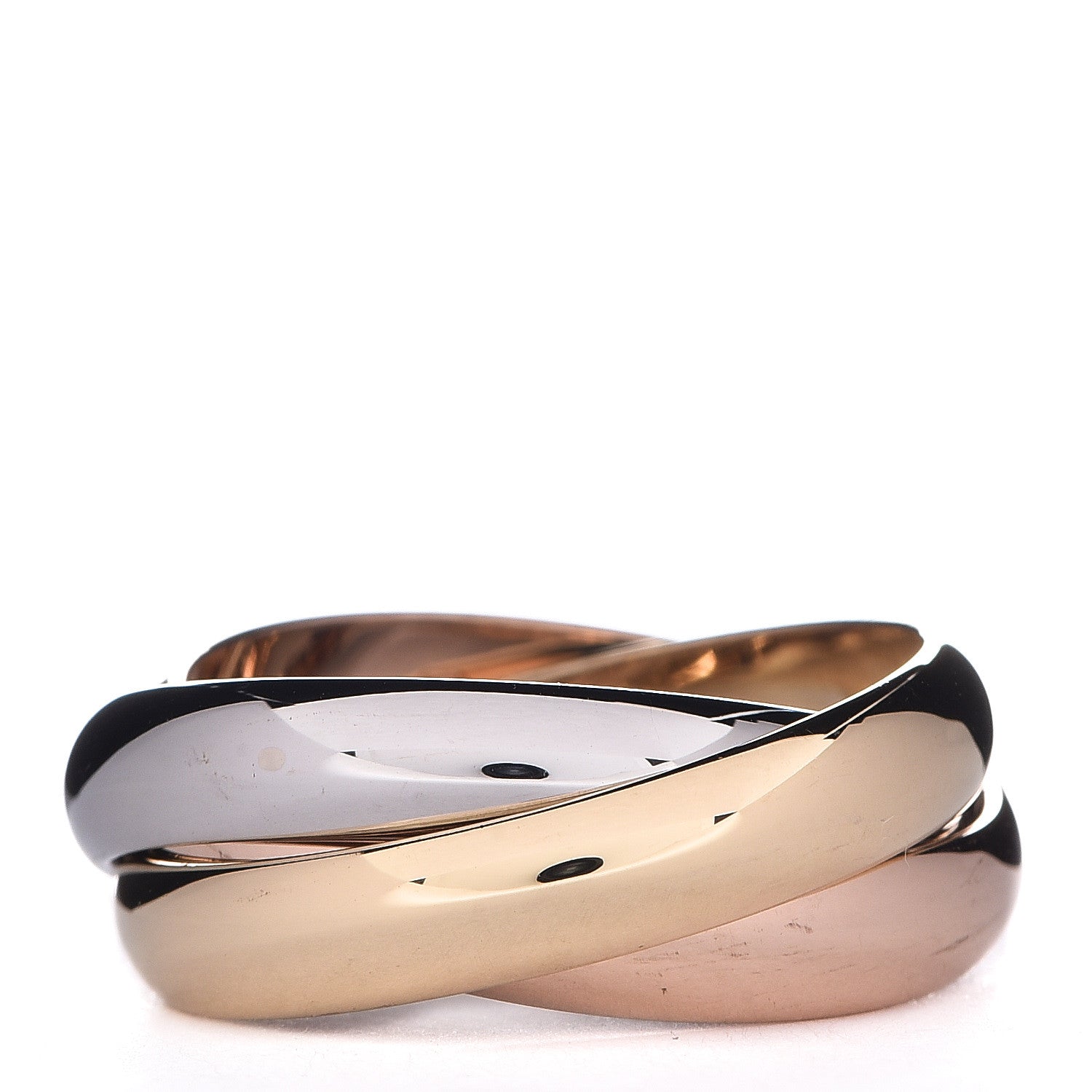 Cartier 18K Pink Yellow White Gold Classic Trinity Ring 53 6.25 3 of 5