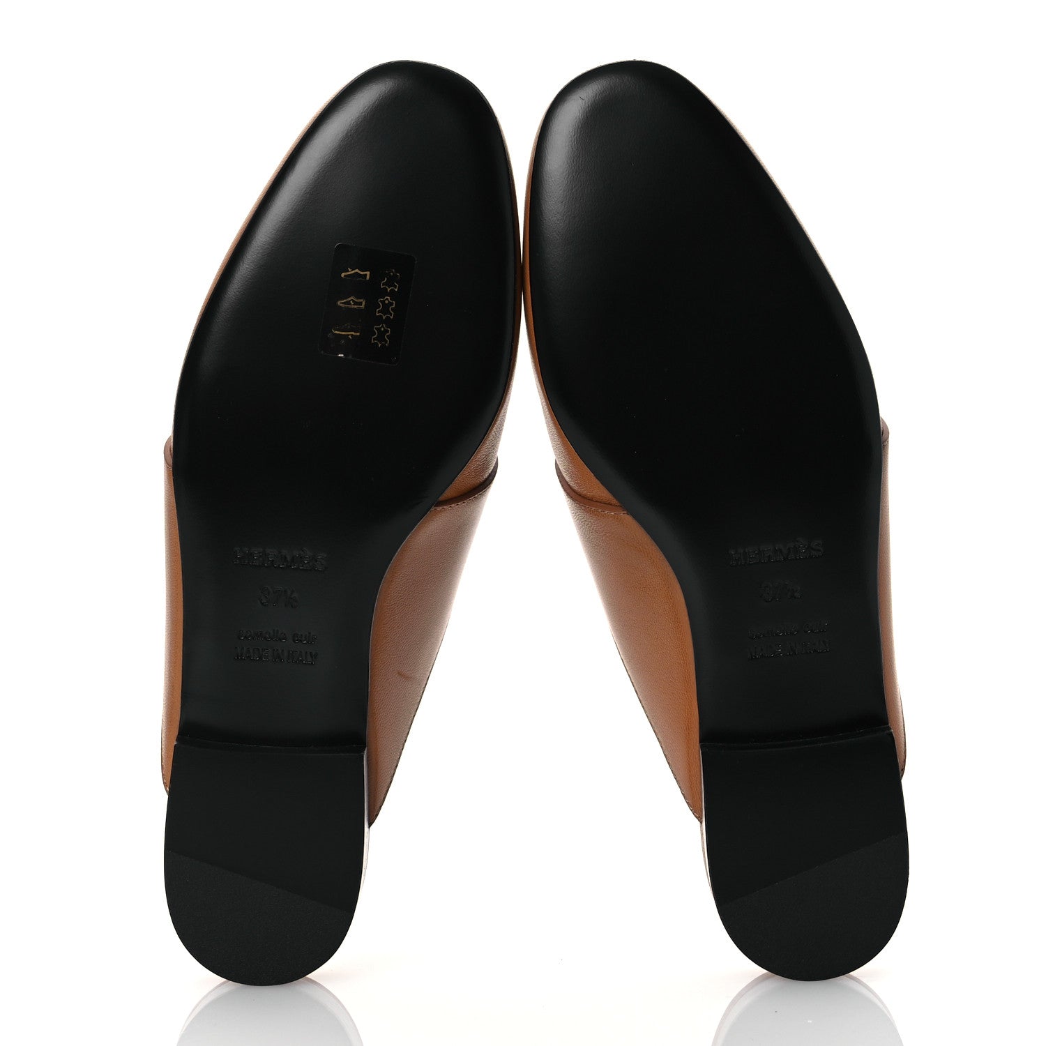 Hermes Goatskin Womens Catena Mules 37.5 Beige Dore 7 of 14
