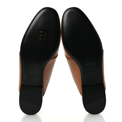 Hermes Goatskin Womens Catena Mules 37.5 Beige Dore 7 of 14