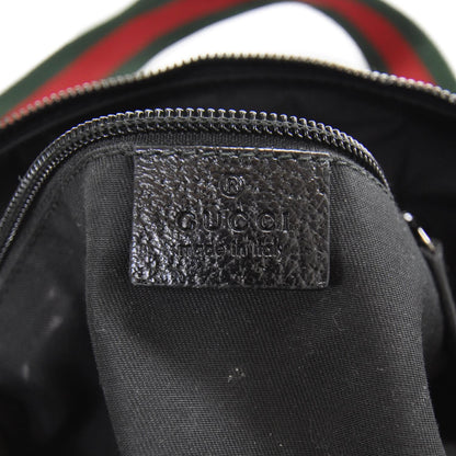 Gucci Monogram Web Medium Half Moon Hobo Black 7 of 10