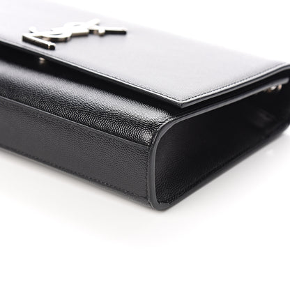 Saint Laurent Grain De Poudre Medium Classic Monogram Kate Satchel Black 7 of 8