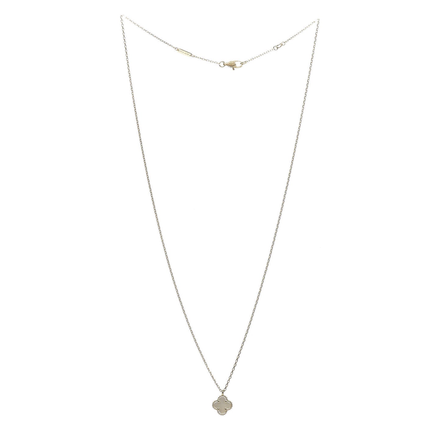 18K Yellow Gold Mother of Pearl Sweet Alhambra Pendant Necklace