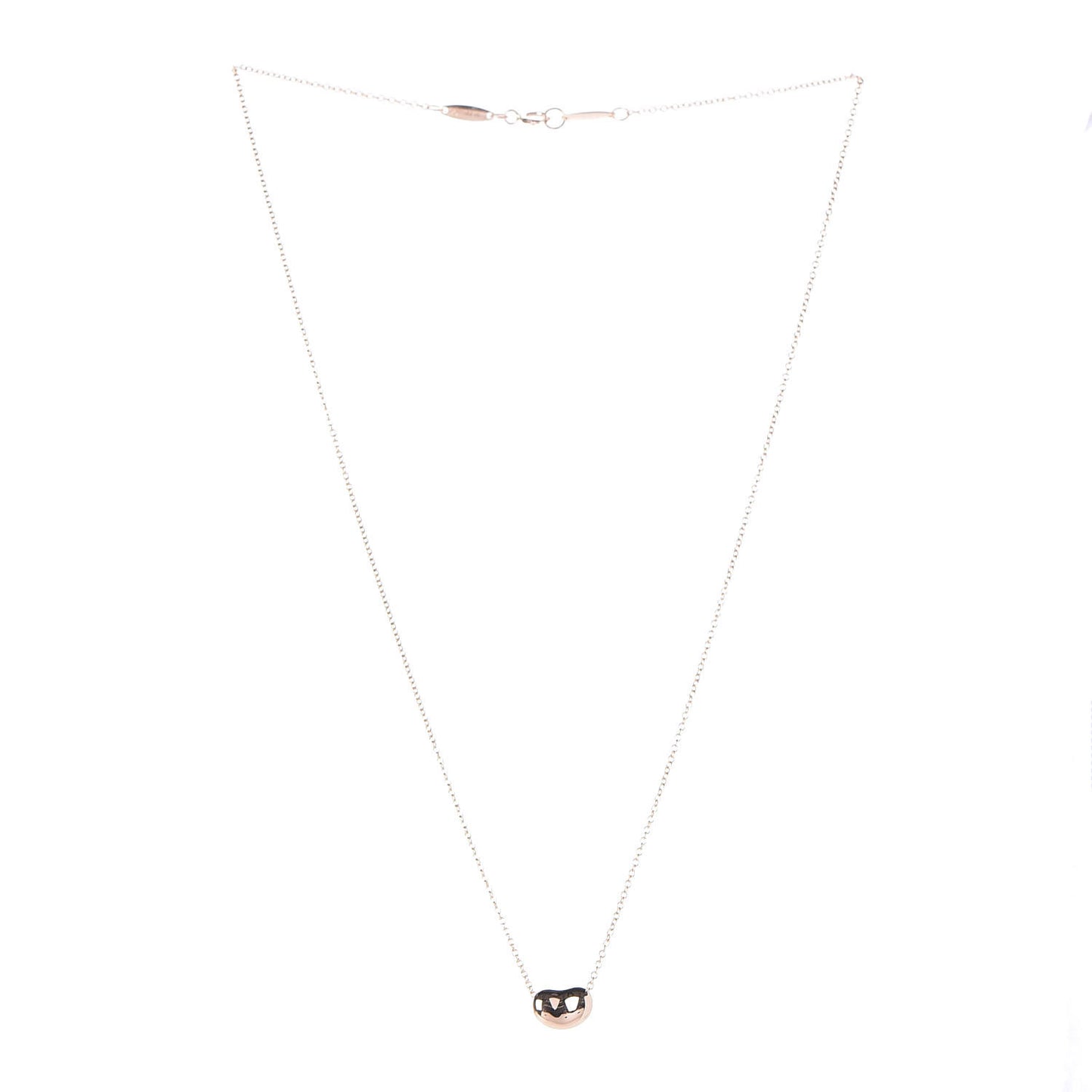 18K Rose Gold 9mm Elsa Peretti Bean Pendant Necklace