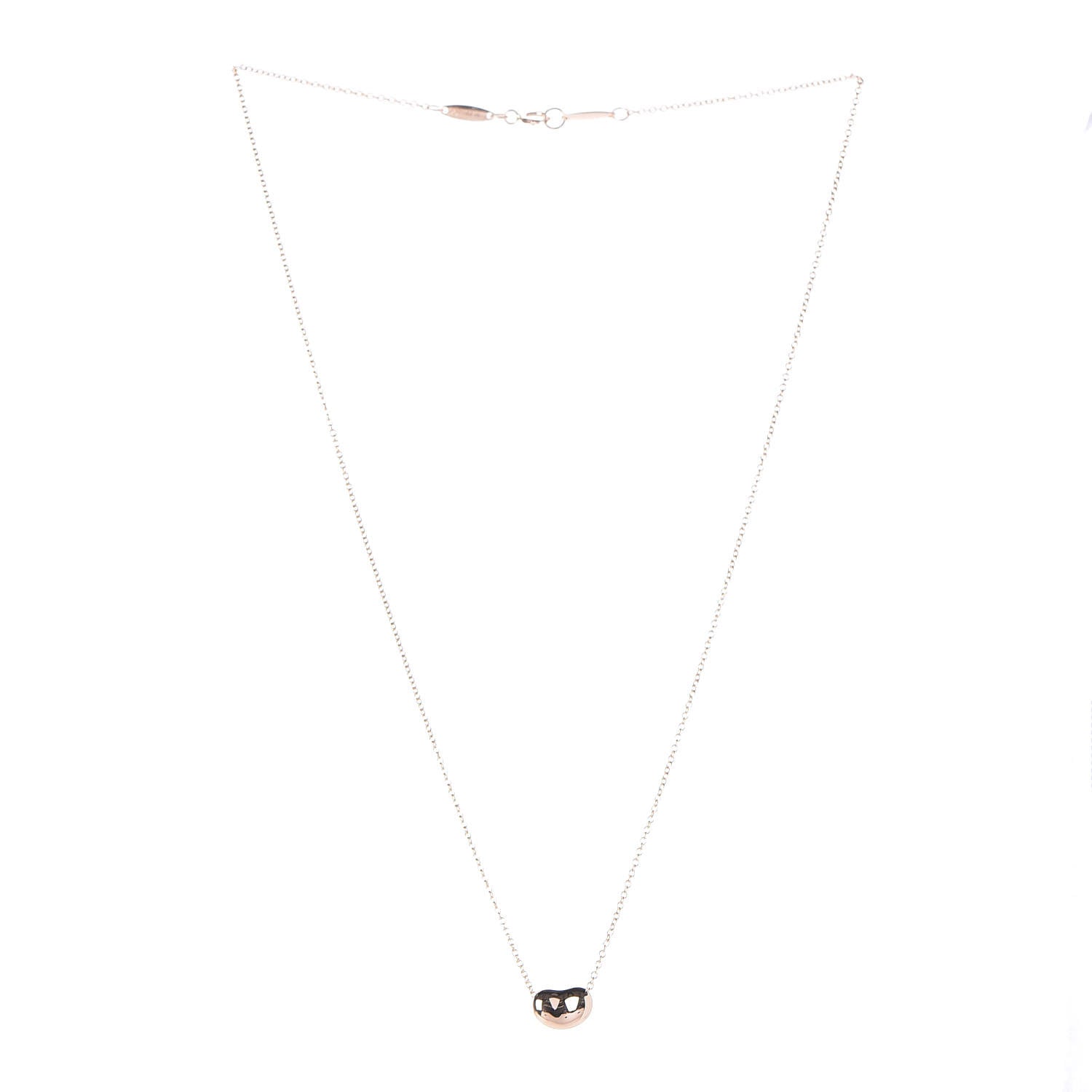 Tiffany 18K Rose Gold 9mm Elsa Peretti Bean Pendant Necklace 3 of 8