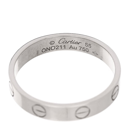 Cartier 18K White Gold 3.5mm LOVE Wedding Band Ring 55 7.25 4 of 4