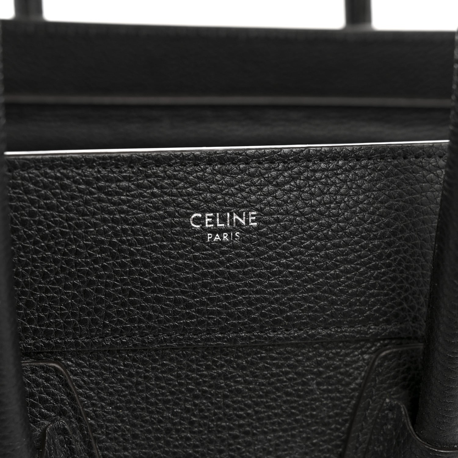 Celine Drummed Calfskin Micro Luggage Black 6 of 13