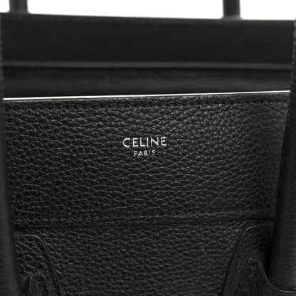 Celine Drummed Calfskin Micro Luggage Black 6 of 13