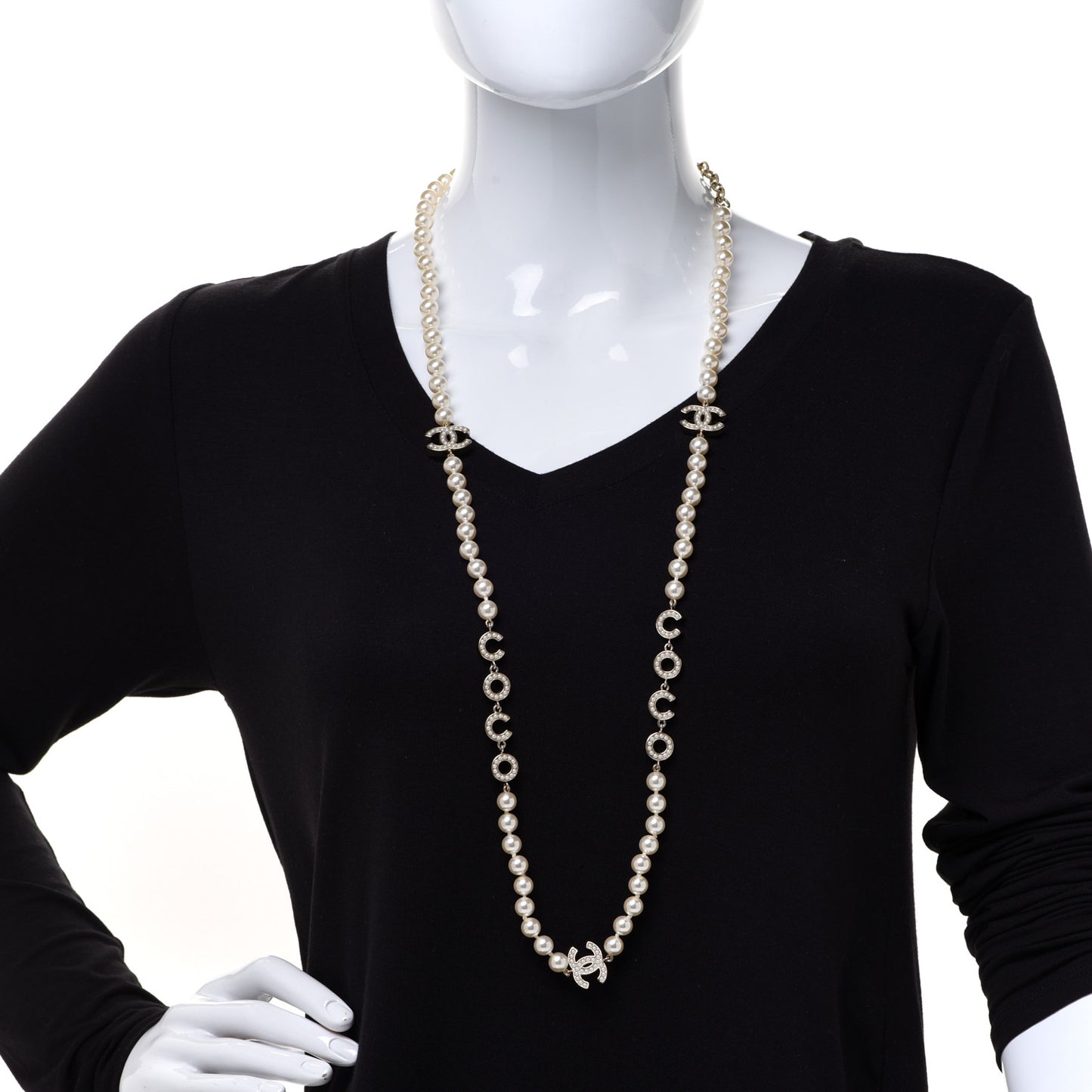 Pearl CC Coco Necklace Gold