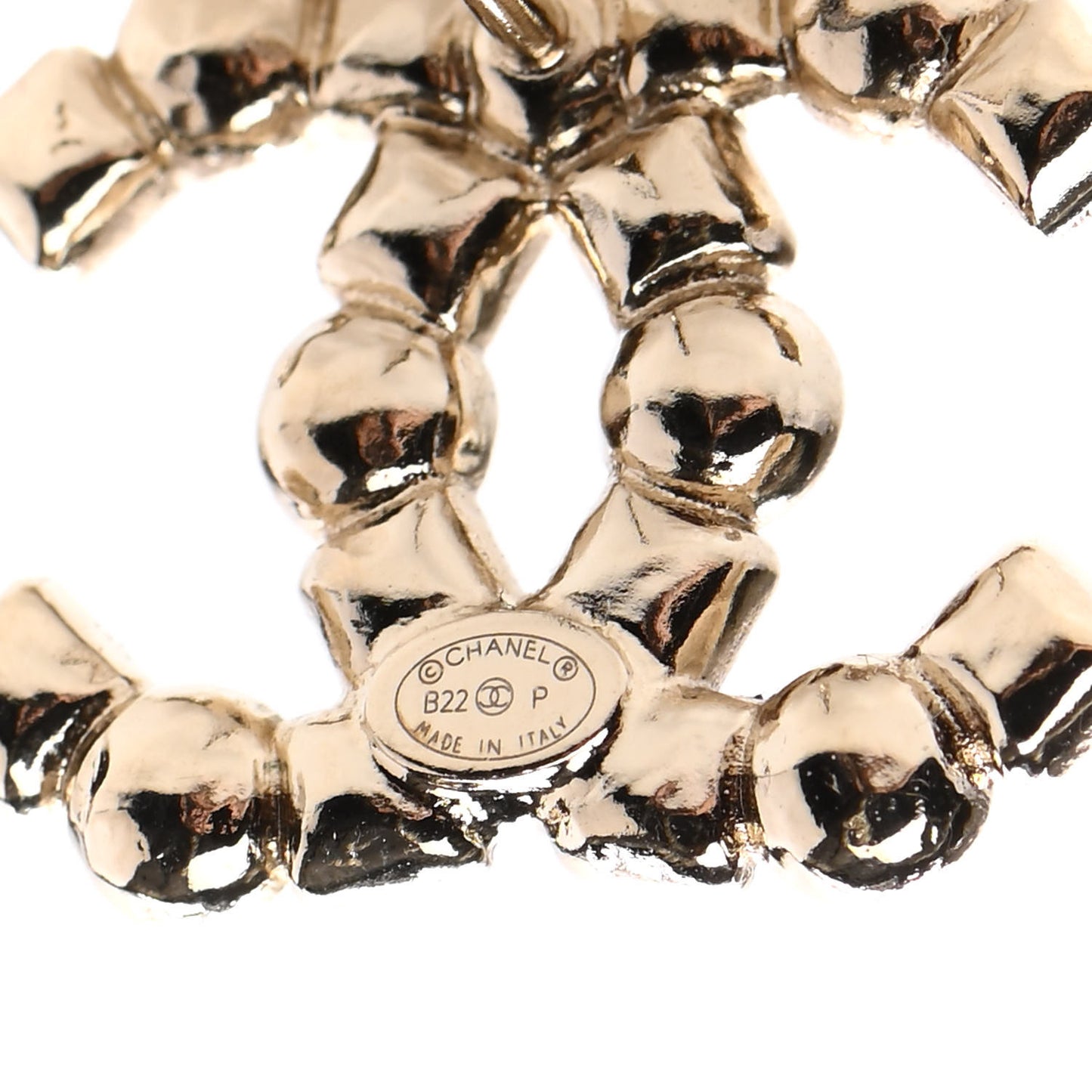 Pearl Crystal CC Earrings Gold Black