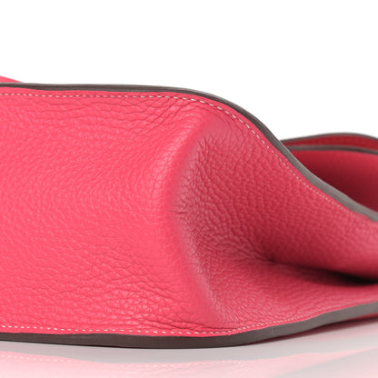 Hermes Taurillon Clemence Halzan 31 Rose Extreme Rouge De Coeur 8 of 8