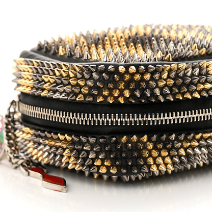 Christian Louboutin Nappa Mini Spikes Leopard Piloutin Wristlet Clutch Black 8 of 9