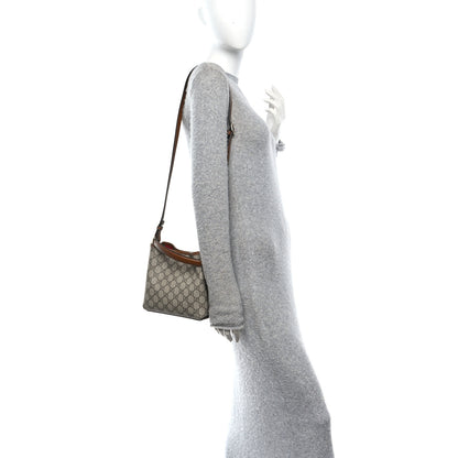 Gucci GG Supreme Monogram Emblem Small Shoulder Bag Beige Ebony Sundial 2 of 10