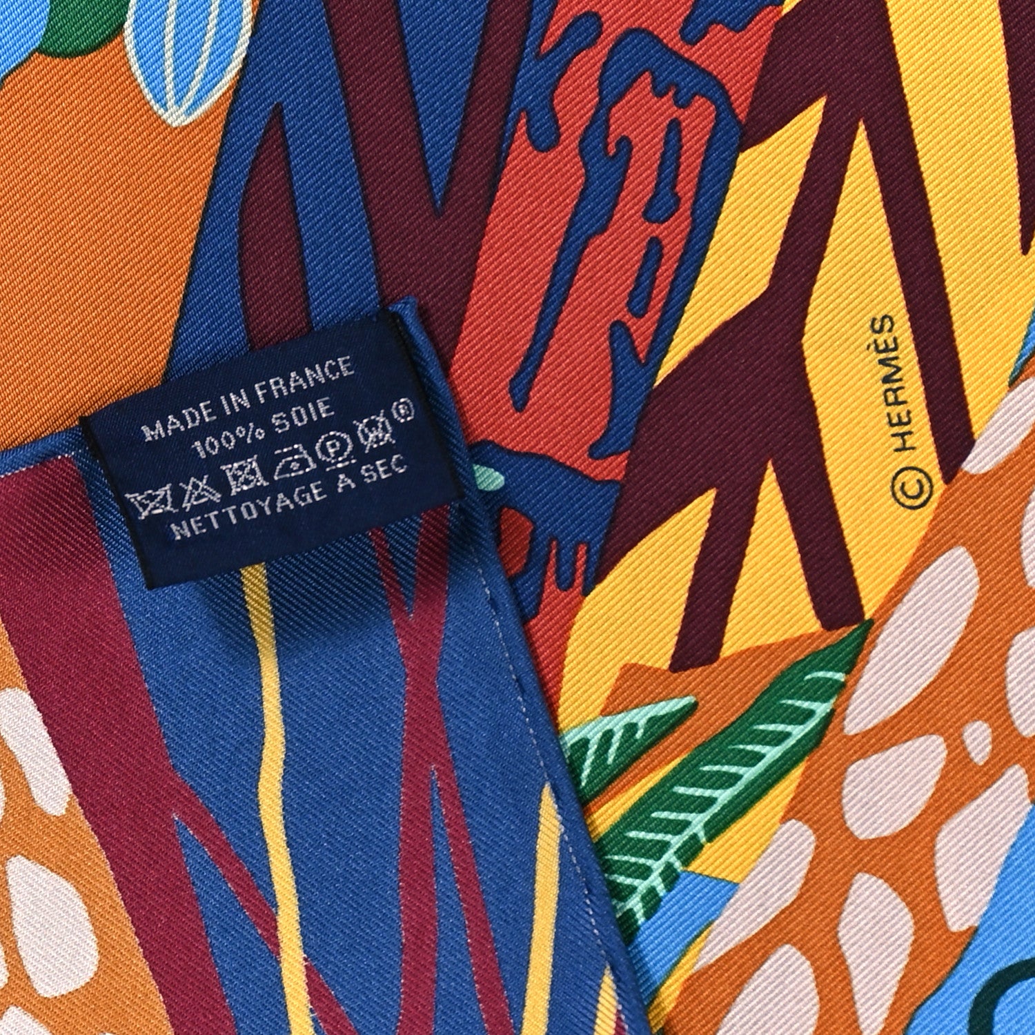 Hermes Silk En Liberte Scarf 90 Bleu Moyen Vert 4 of 5