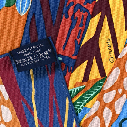 Hermes Silk En Liberte Scarf 90 Bleu Moyen Vert 4 of 5