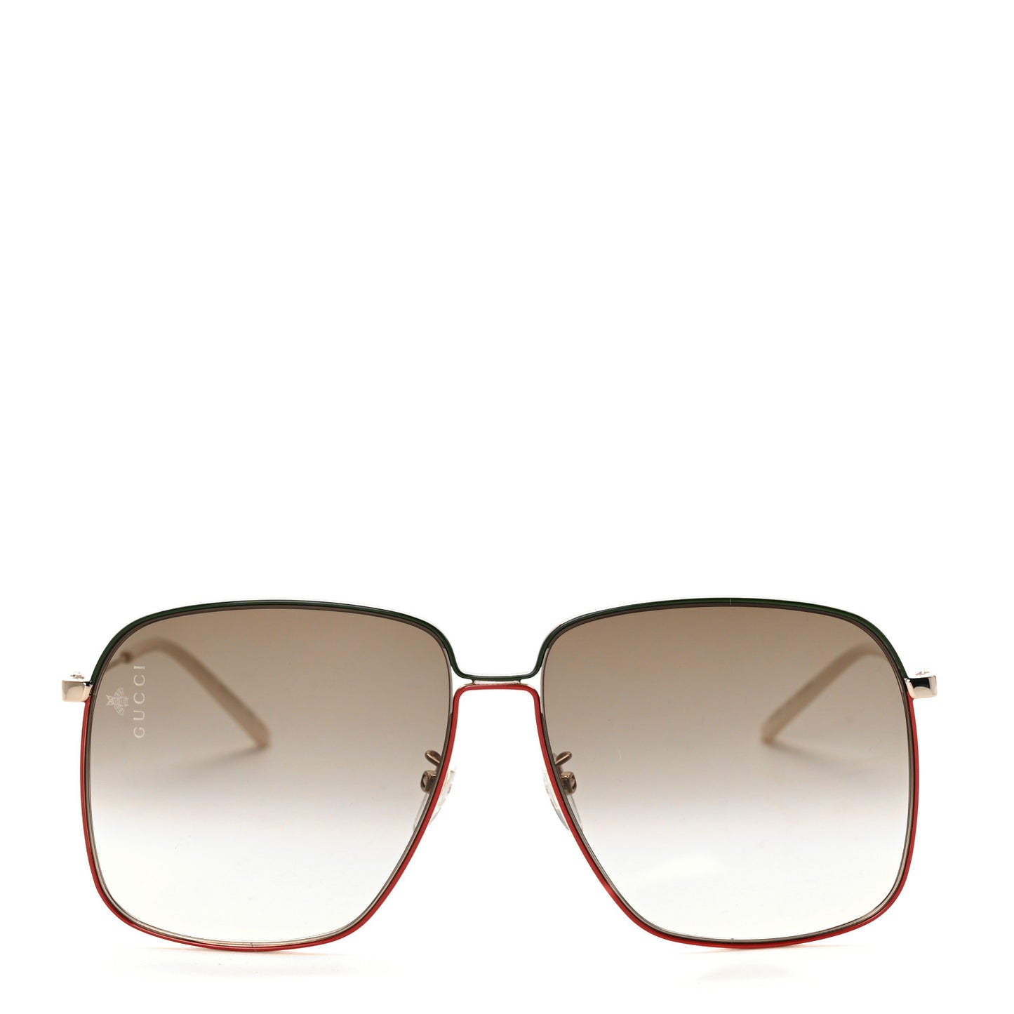 Web Rectangular Frame Interlocking G Sunglasses GG0394S Green Red